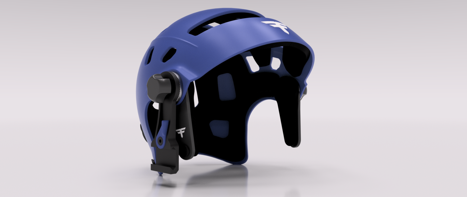 MKV helmet three-quarter view